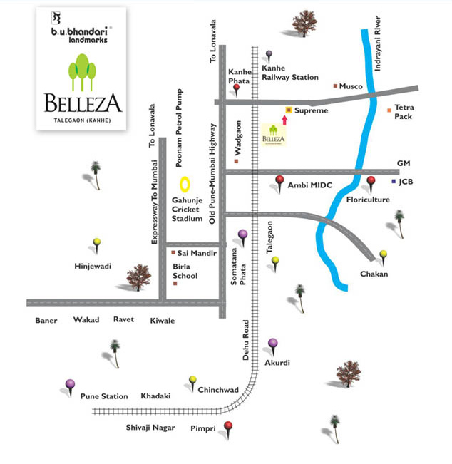Belleza – residential projects in pune location map
